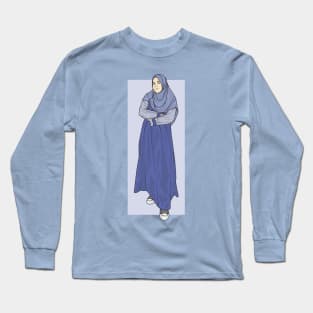 Hijab Girl Blue.Dress Long Sleeve T-Shirt